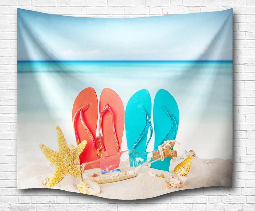 Flip Flops in the Sand Wall Tapestry