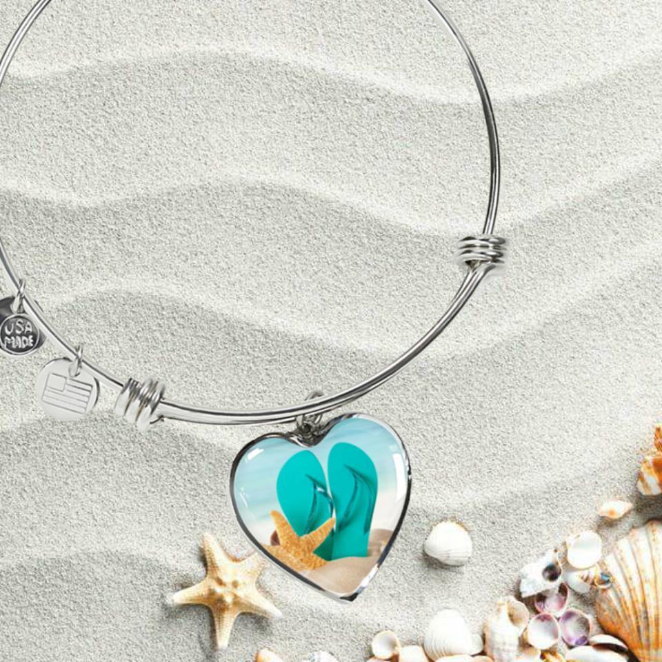 Flip Flops On The Beach Bracelet