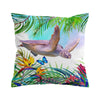 Floating with a Tropical Butterfly Pillow Cover