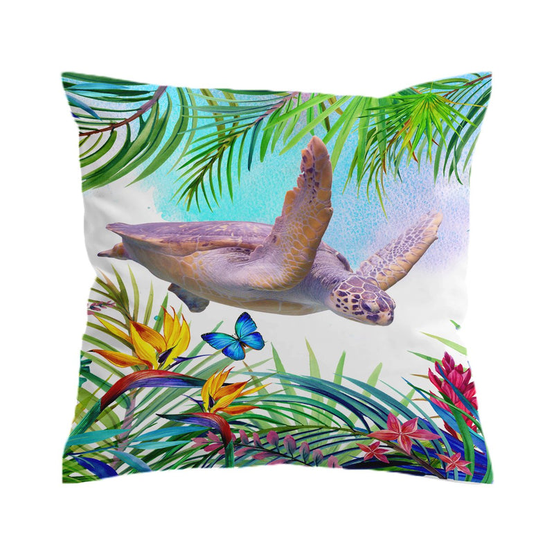 Floating with a Tropical Butterfly Pillow Cover