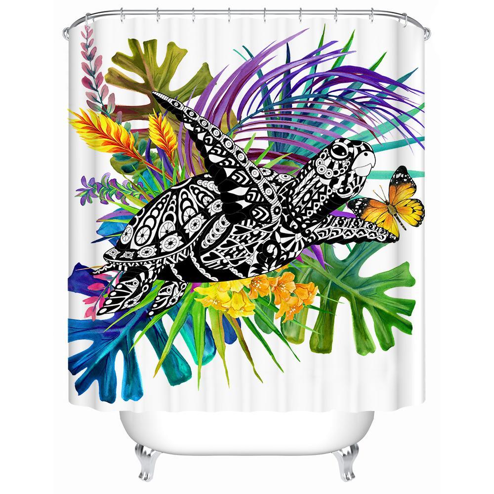 Floating With A Tropical Butterfly Shower Curtain