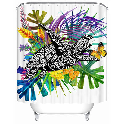 Floating With A Tropical Butterfly Shower Curtain