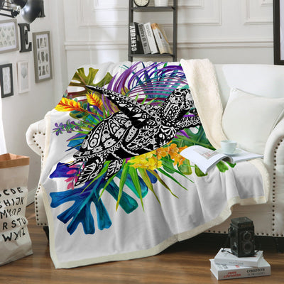 Floating With A Tropical Butterfly Soft Sherpa Blanket