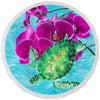 Floating With The Orchid Round Beach Towel