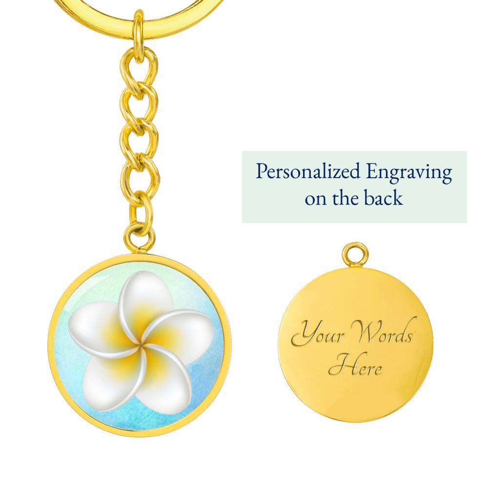 Frangipani Beachy Keychain