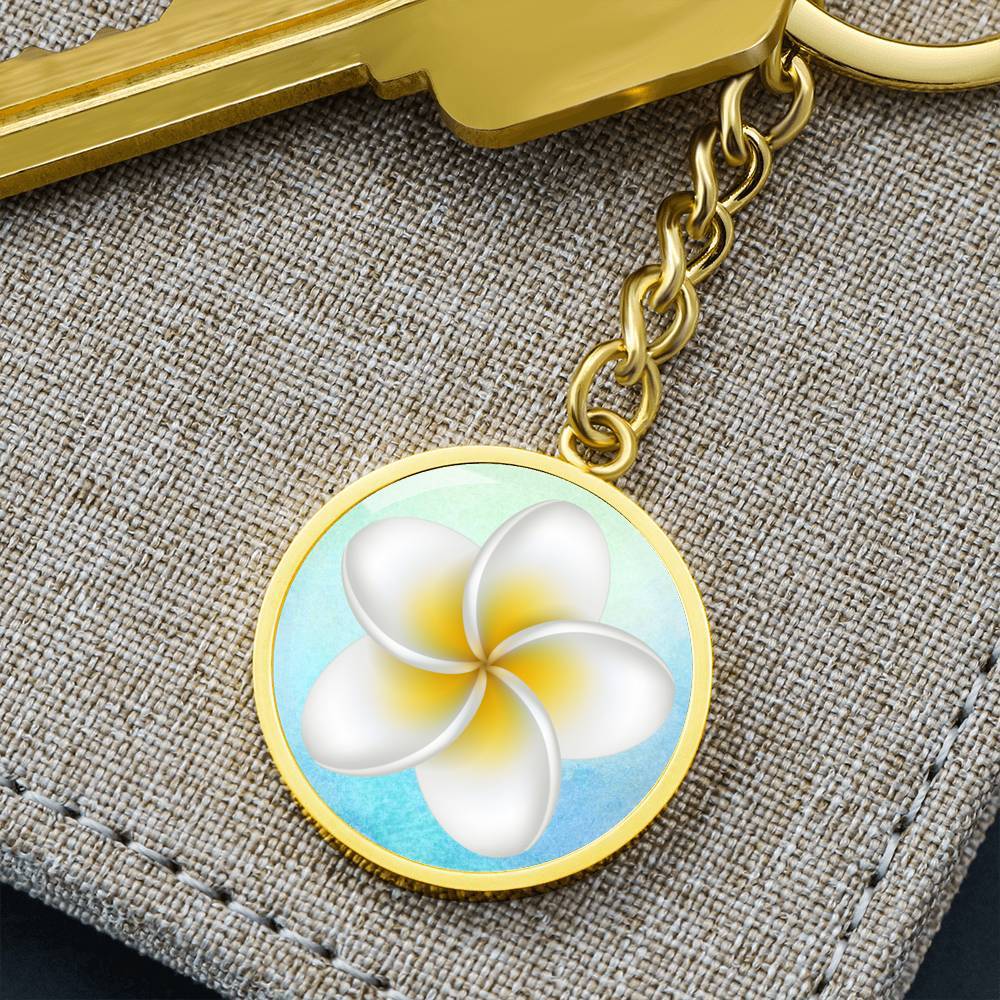 Frangipani Beachy Keychain