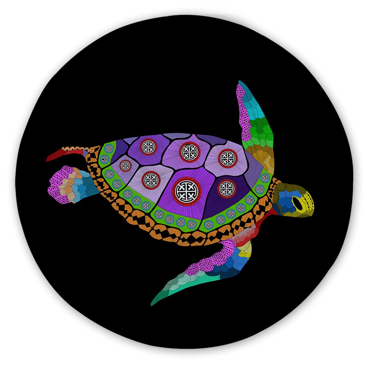 Free Spirit Turtle Round Sand-Free Towel