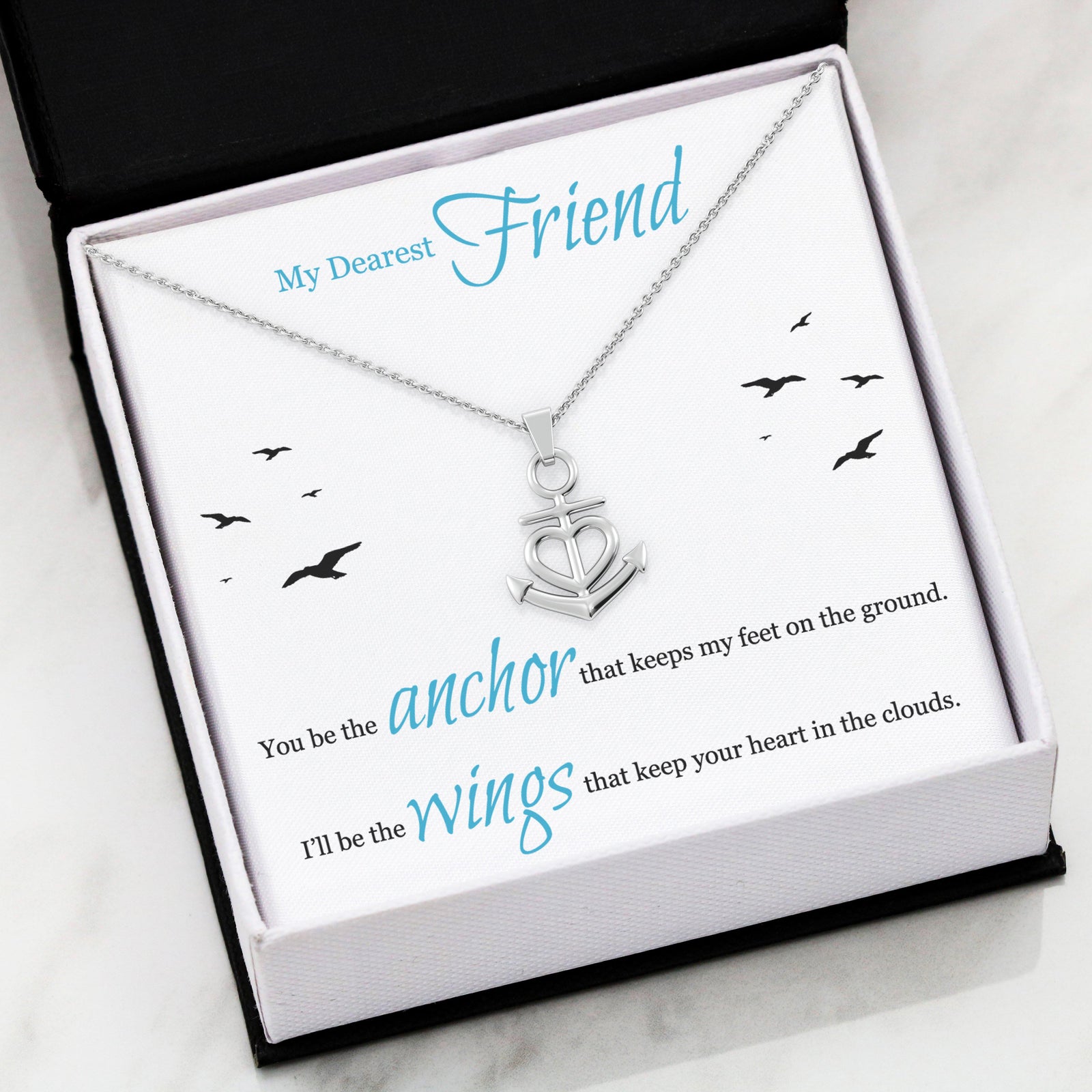 Friendship Anchor and Heart Necklace