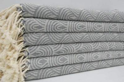 Gray Waves 100% Cotton Towel