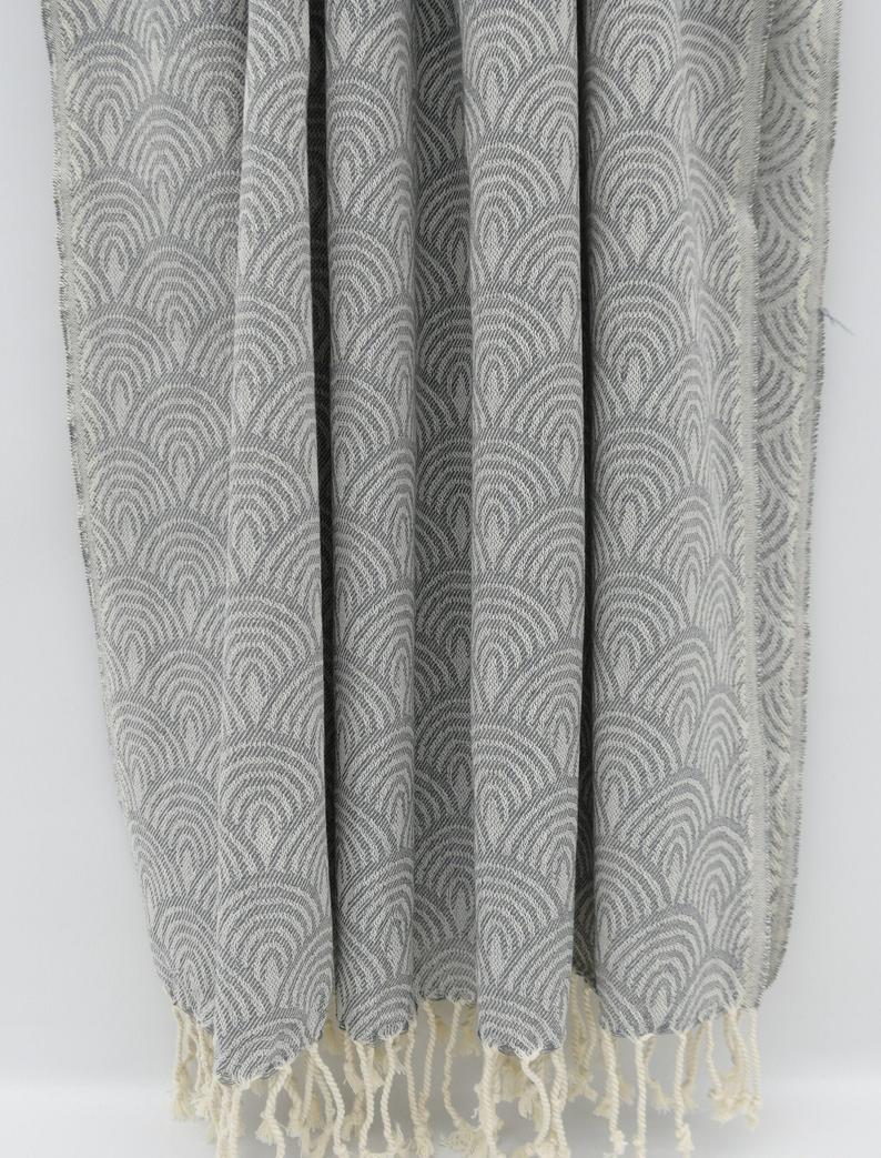 Gray Waves 100% Cotton Towel