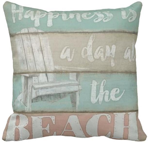 Happiness Is a Day at the Beach Pillow Cover