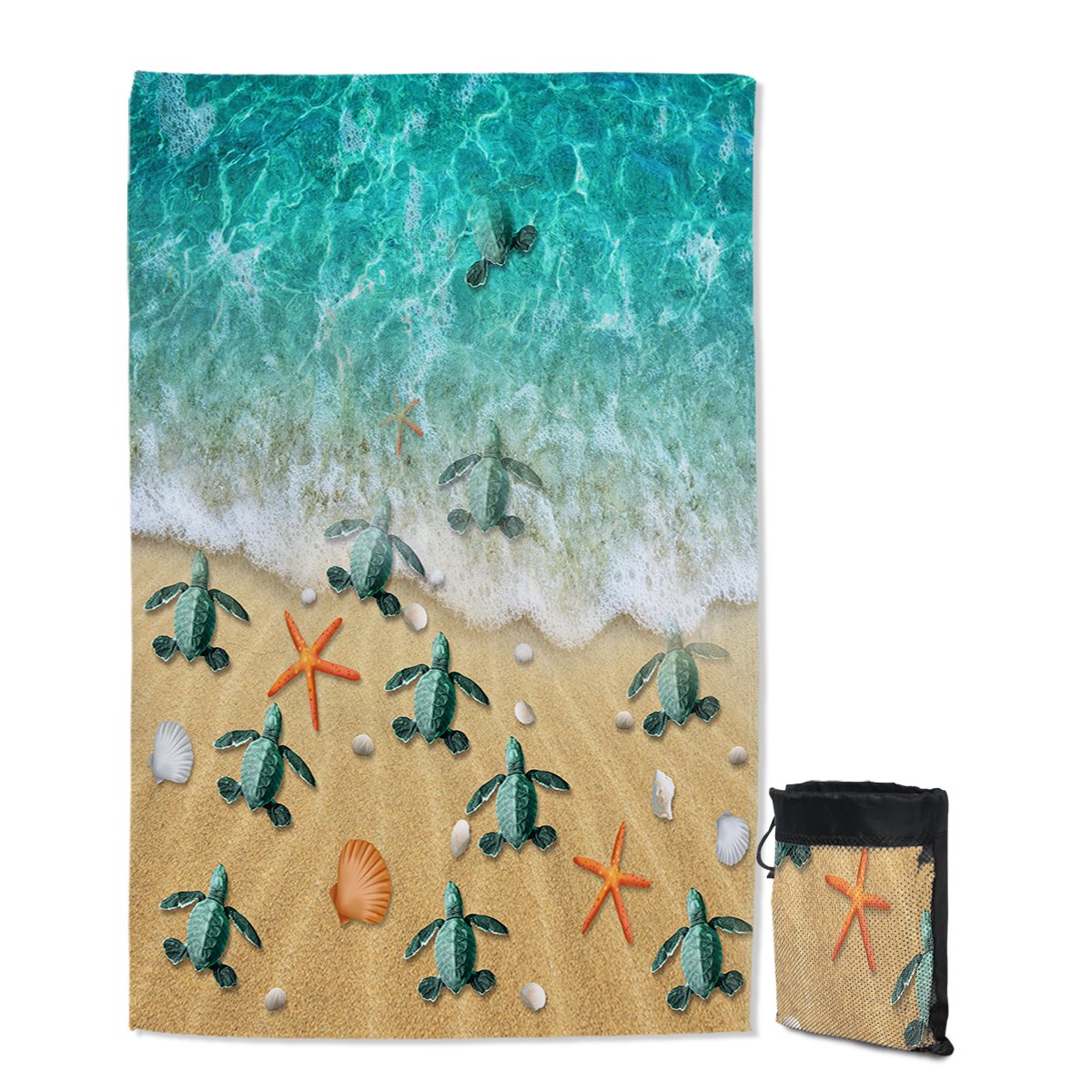 Happy Little Sea Turtles Sand Free Towel
