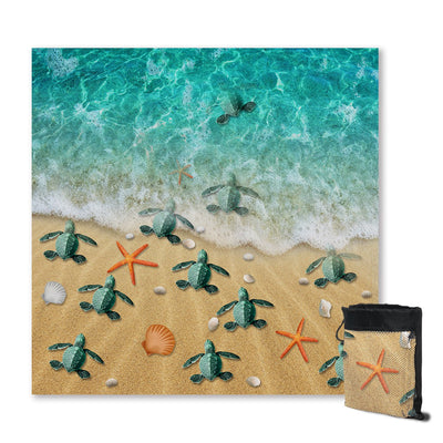 Happy Little Sea Turtles Sand Free Towel