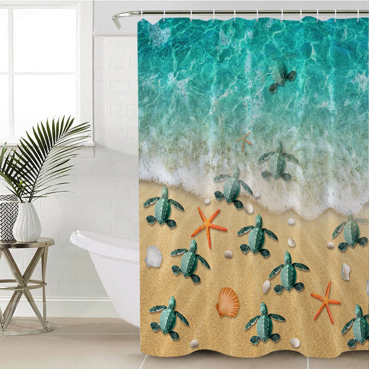 Happy Little Sea Turtles Shower Curtain