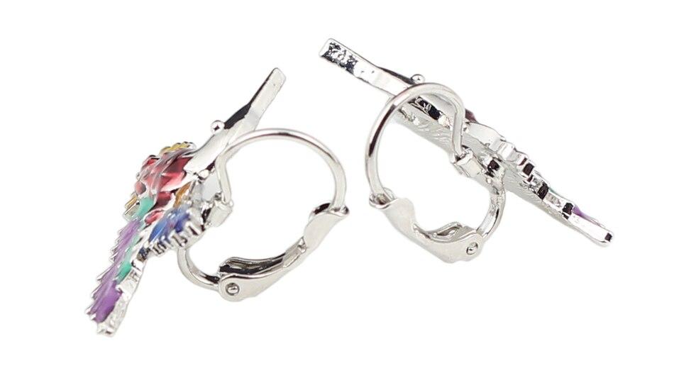 Happy Hummingbird - Enamel Pendant Clip-on Earrings