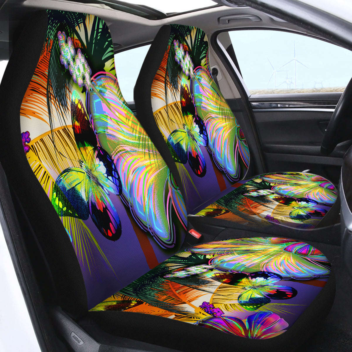Hibiscus &amp; Butterfly Car Seat Cover