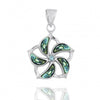 Hibiscus Pendant Necklace with Abalone Shell