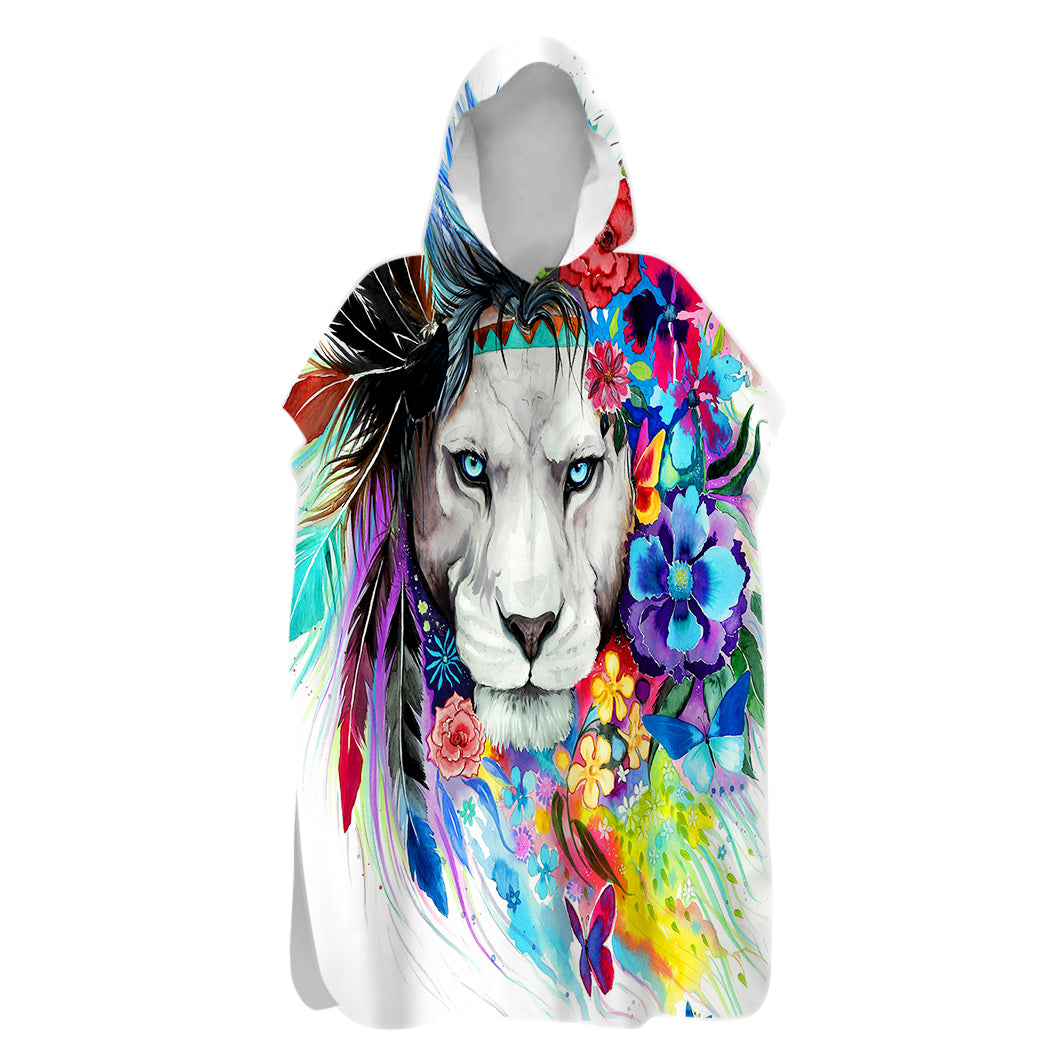 Lion Vibes Hooded Beach Poncho