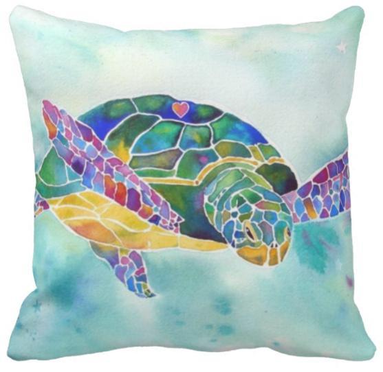 I Heart Turtle Pillow Cover