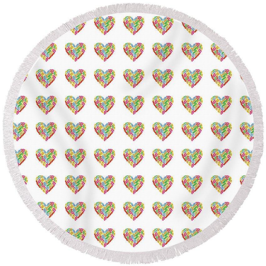 I Love Flip Flops Round Beach Towel