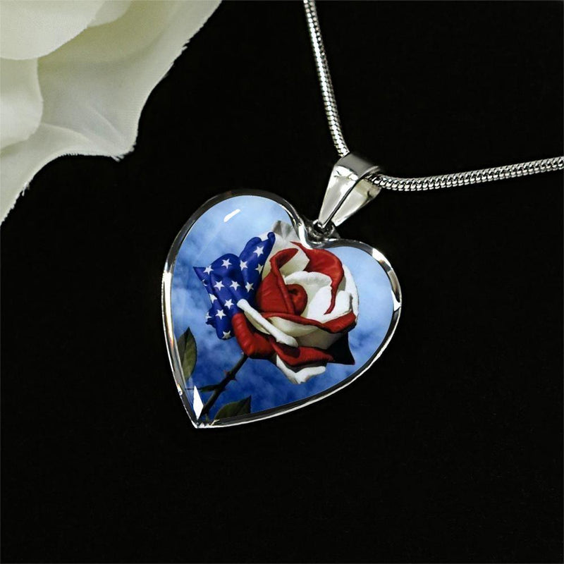 I Love My Country Heart Necklace