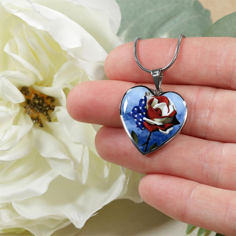 I Love My Country Heart Necklace