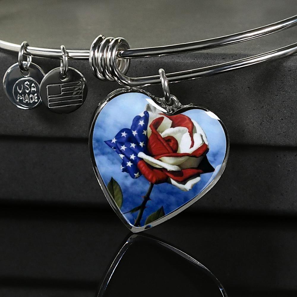 I Love My Country Heart Necklace