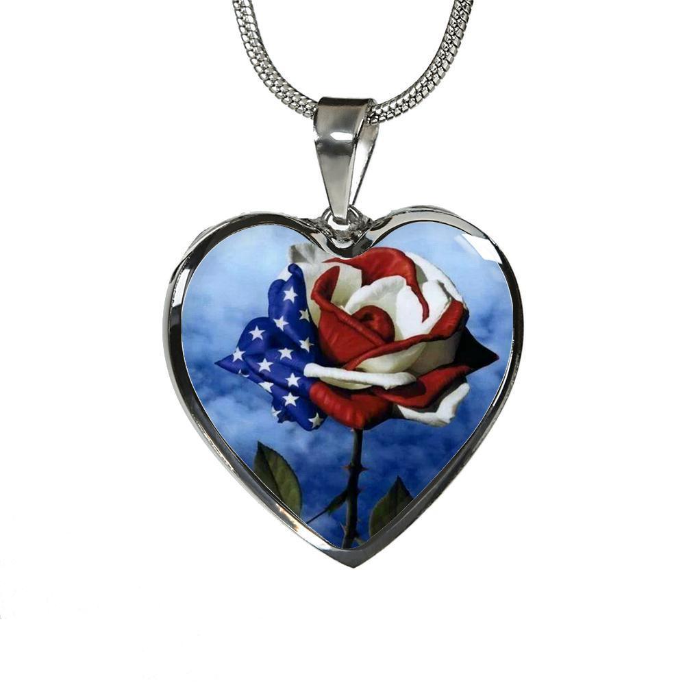 I Love My Country Heart Necklace