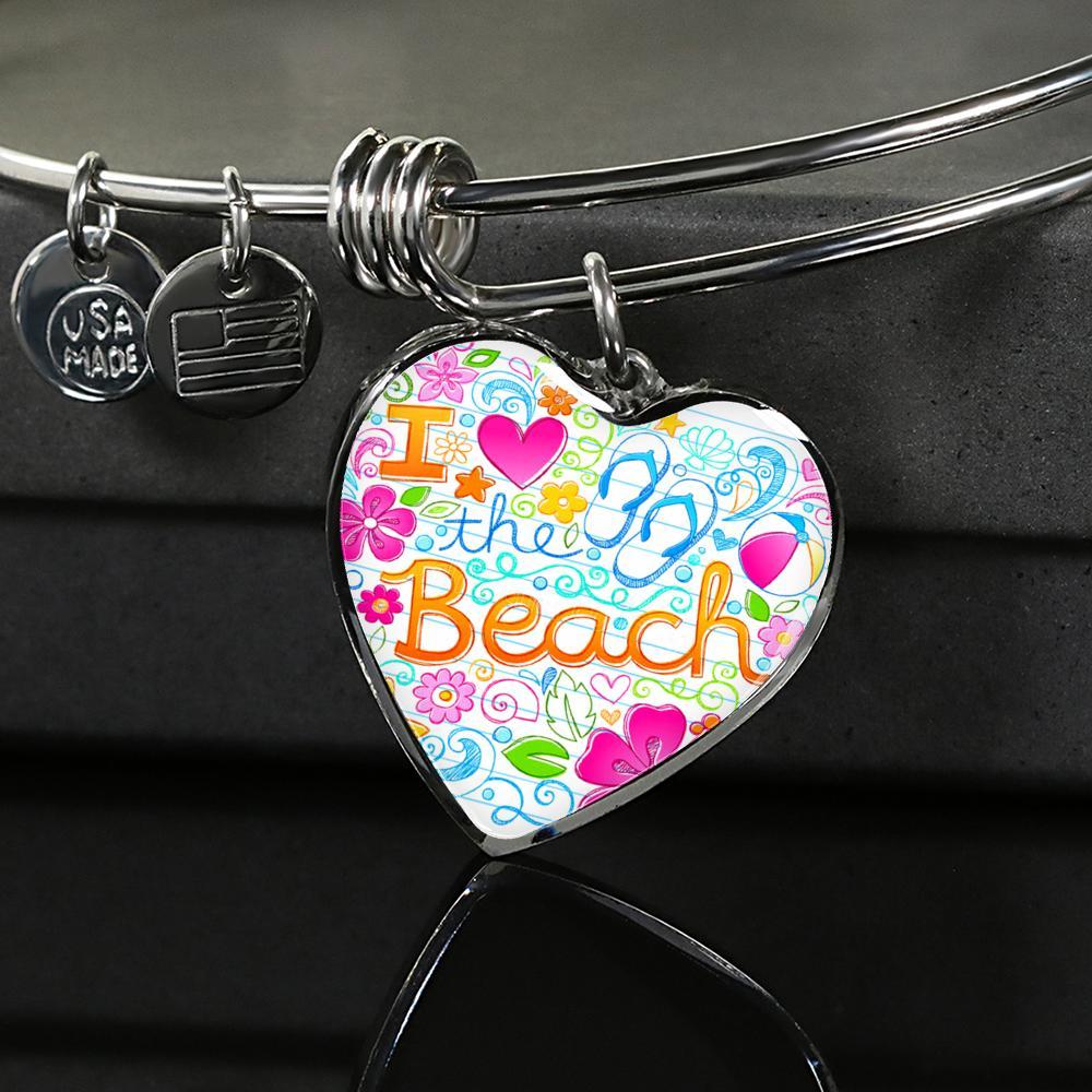 I Love The Beach Heart Necklace