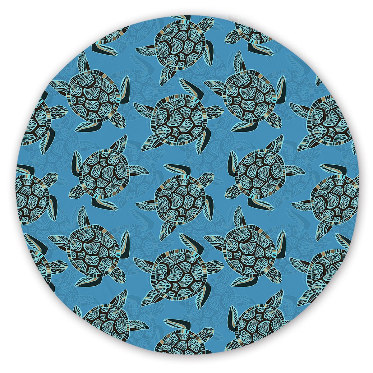 I Sea Turtles Round Sand-Free Towel