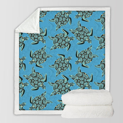 I Sea Turtles Soft Sherpa Blanket