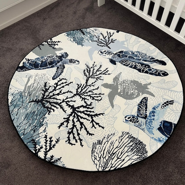 Sea Turtle Wonders Round Area Rug
