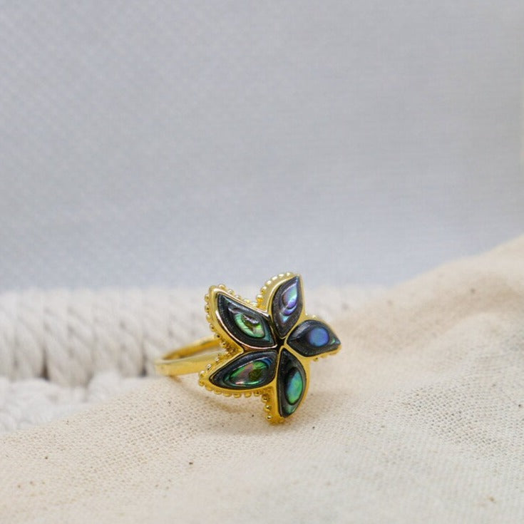 Starfish Ring with Abalone Shell