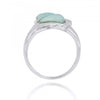 Sterling Silver Stingray Ring with Larimar and Black Spinel