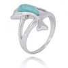 Dolphin Ring with Larimar