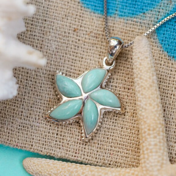 Starfish with Larimar Pendant Necklace