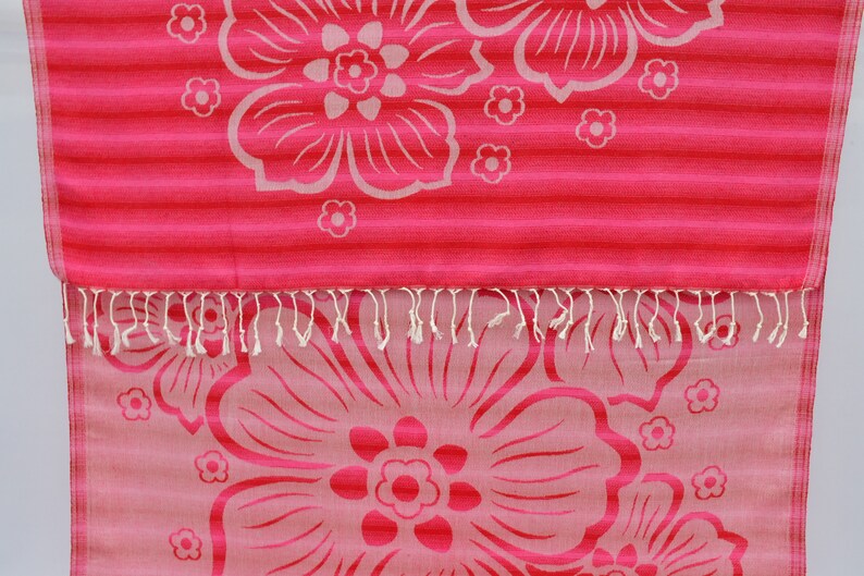 Pink Hibiscus Flowers 100% Cotton Towel