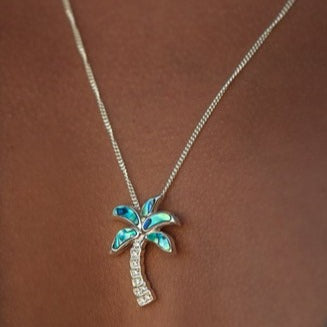 Abalone Shell Palm Tree Necklace - Miami
