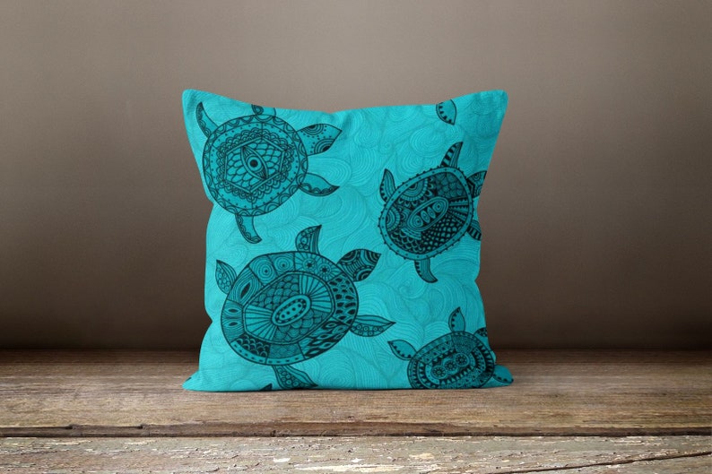 Sea Turtle Patterns Set of 4 Pillow Covers