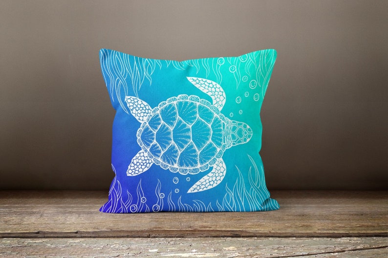 Sea Turtle Patterns Set of 4 Pillow Covers