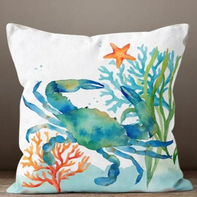 Marine Green Sealife Set of 4 Pillow Covers
