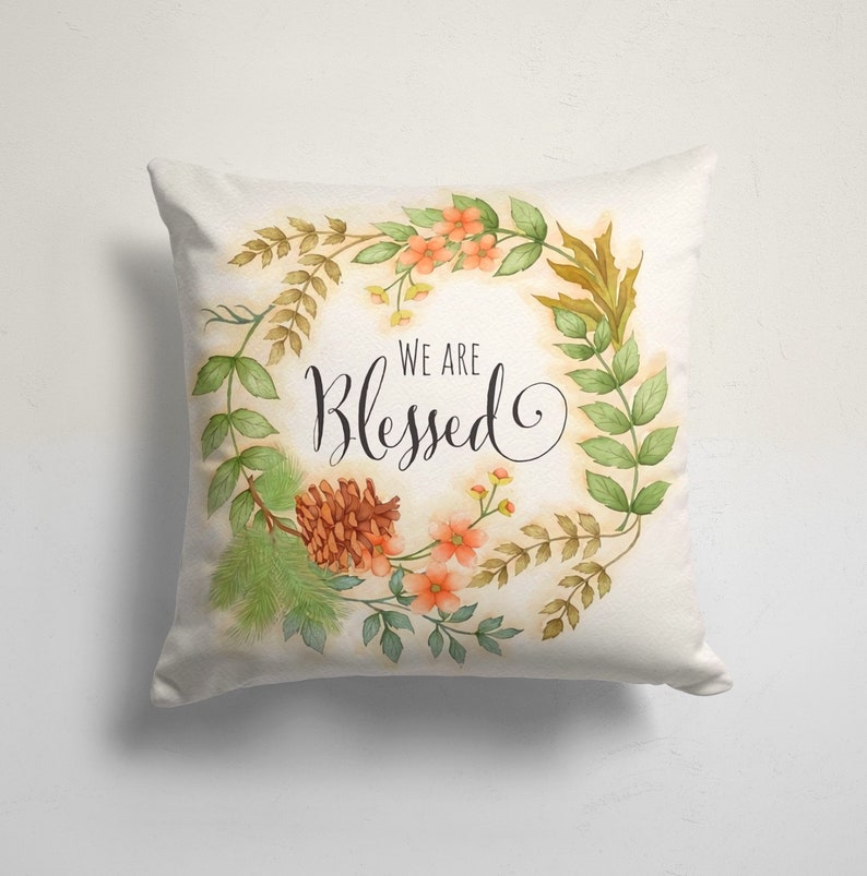 Blessed and Thankful Set of 4 Pillow Covers