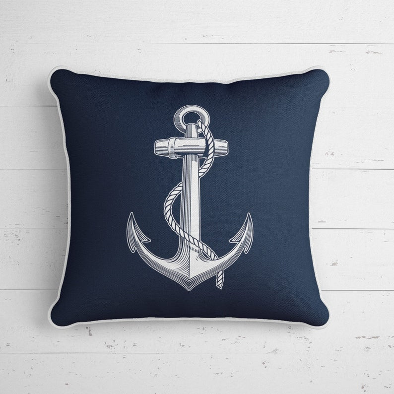 Orange Anchor Set of 4 Pillow Covers
