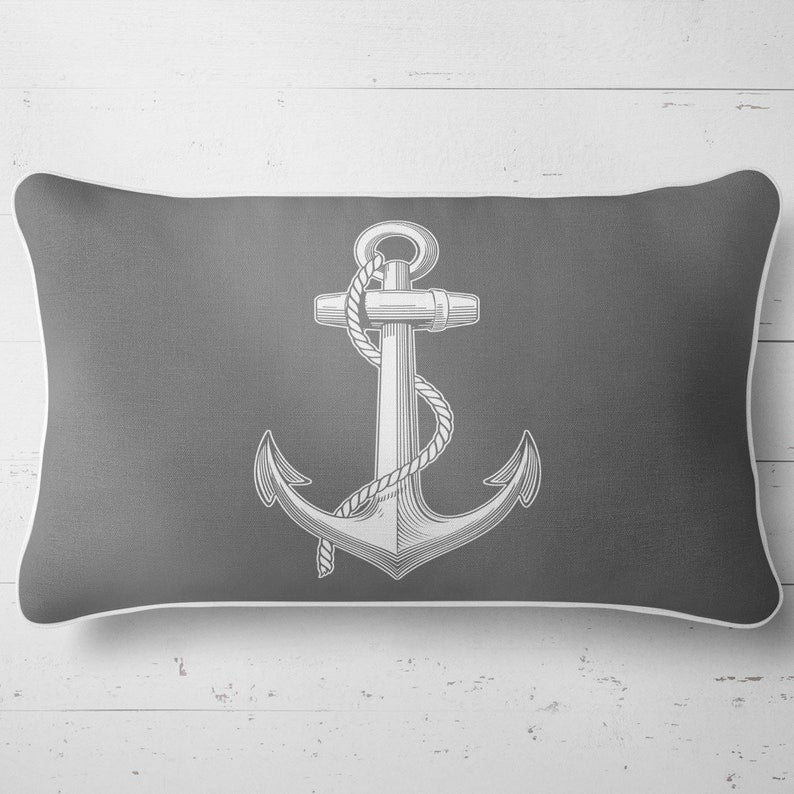 Orange Anchor Set of 4 Pillow Covers