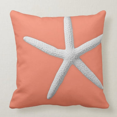 Red Coral Sealife Set of 4 Pillow Covers