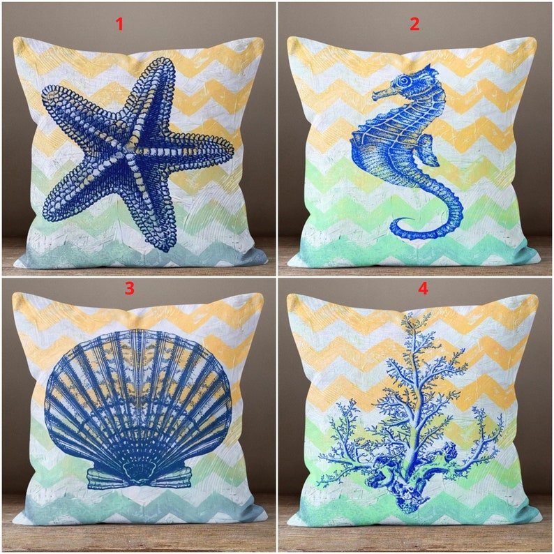 Marine Life Set of 4 Pillow Covers