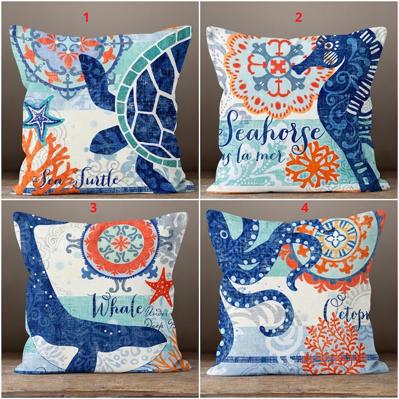 New Blue Ocean Set of 4 Pillow Covers