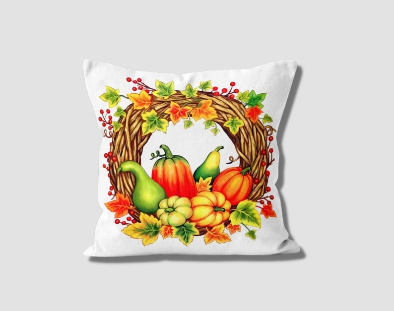 Fall Wreath Set of 4 Pillow Covers