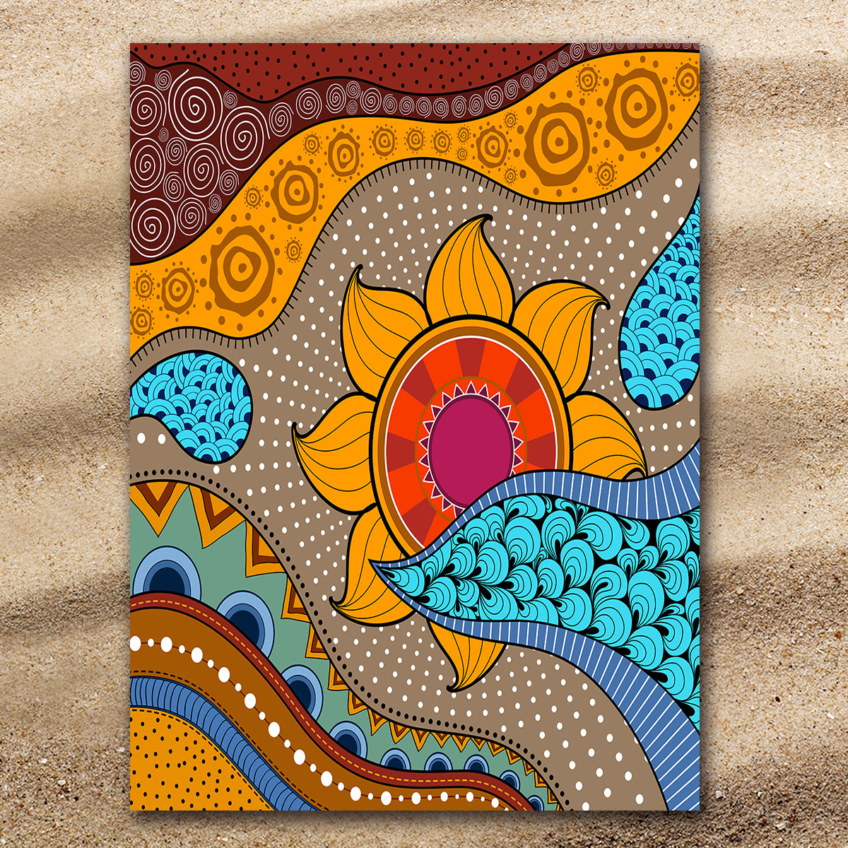 Sea, Sand &amp; Sunflowers Extra Large Towel