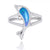 Jumping Dolphin Ring with Blue Opal